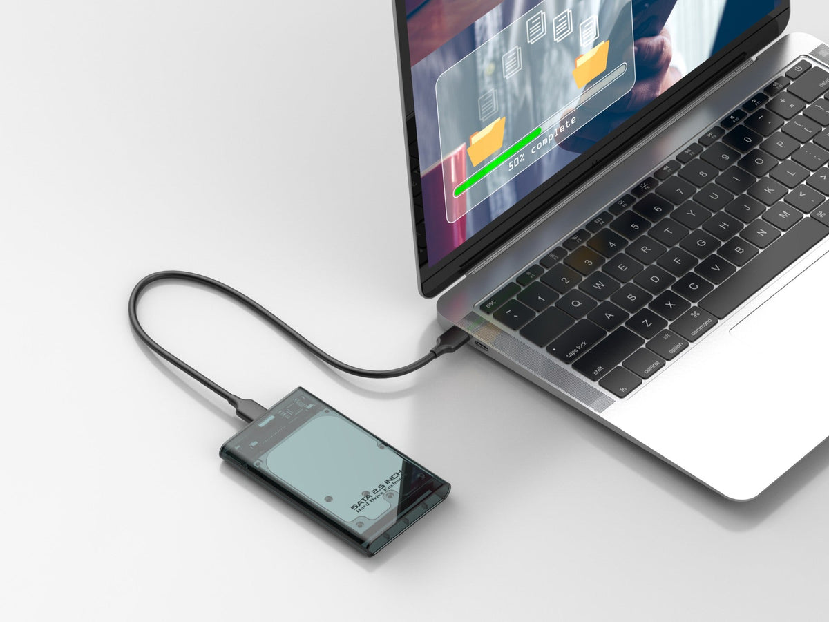 Techancy Estojo Externo  de 2,5" SATA para HDD/SSD Preto MF1300, com USB3.0 de Alta Velocidade, Portátil