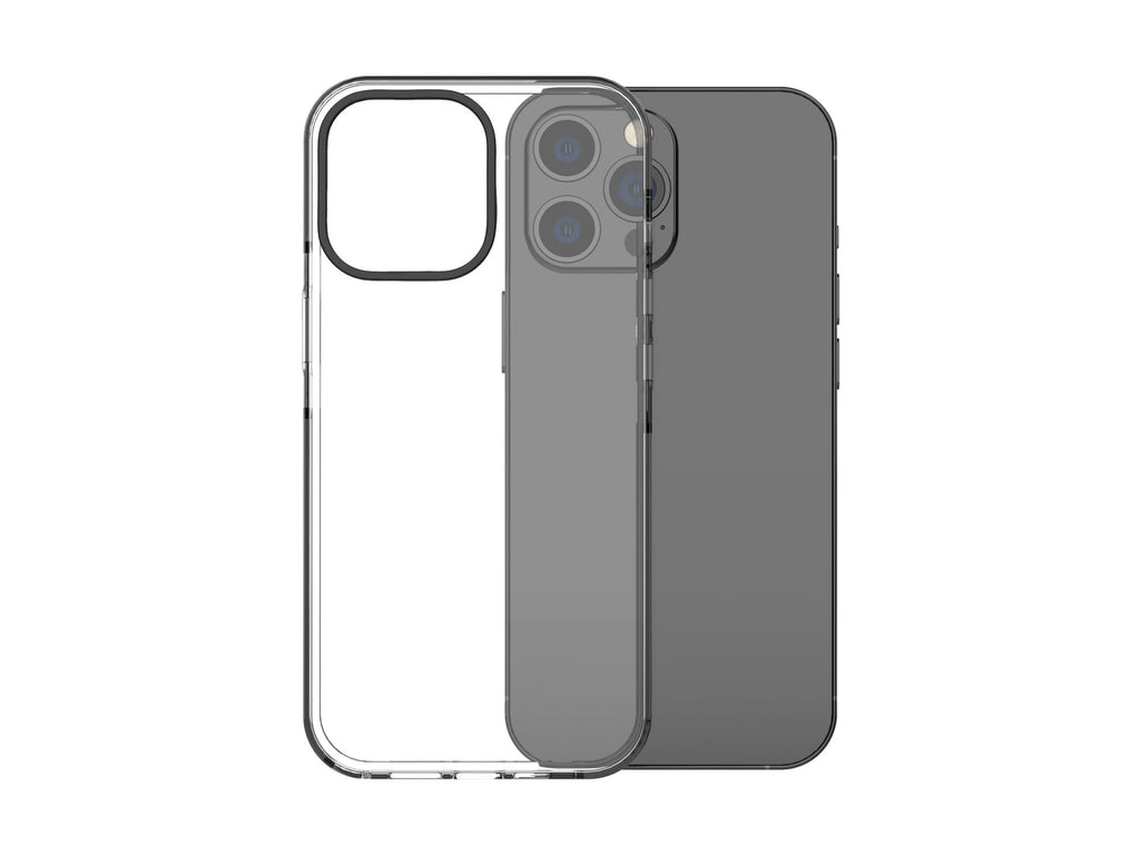 Capa transparente para telemóvel Techancy New Acrylic, KX5602, compatível com iPhone 14, transparente + Preto