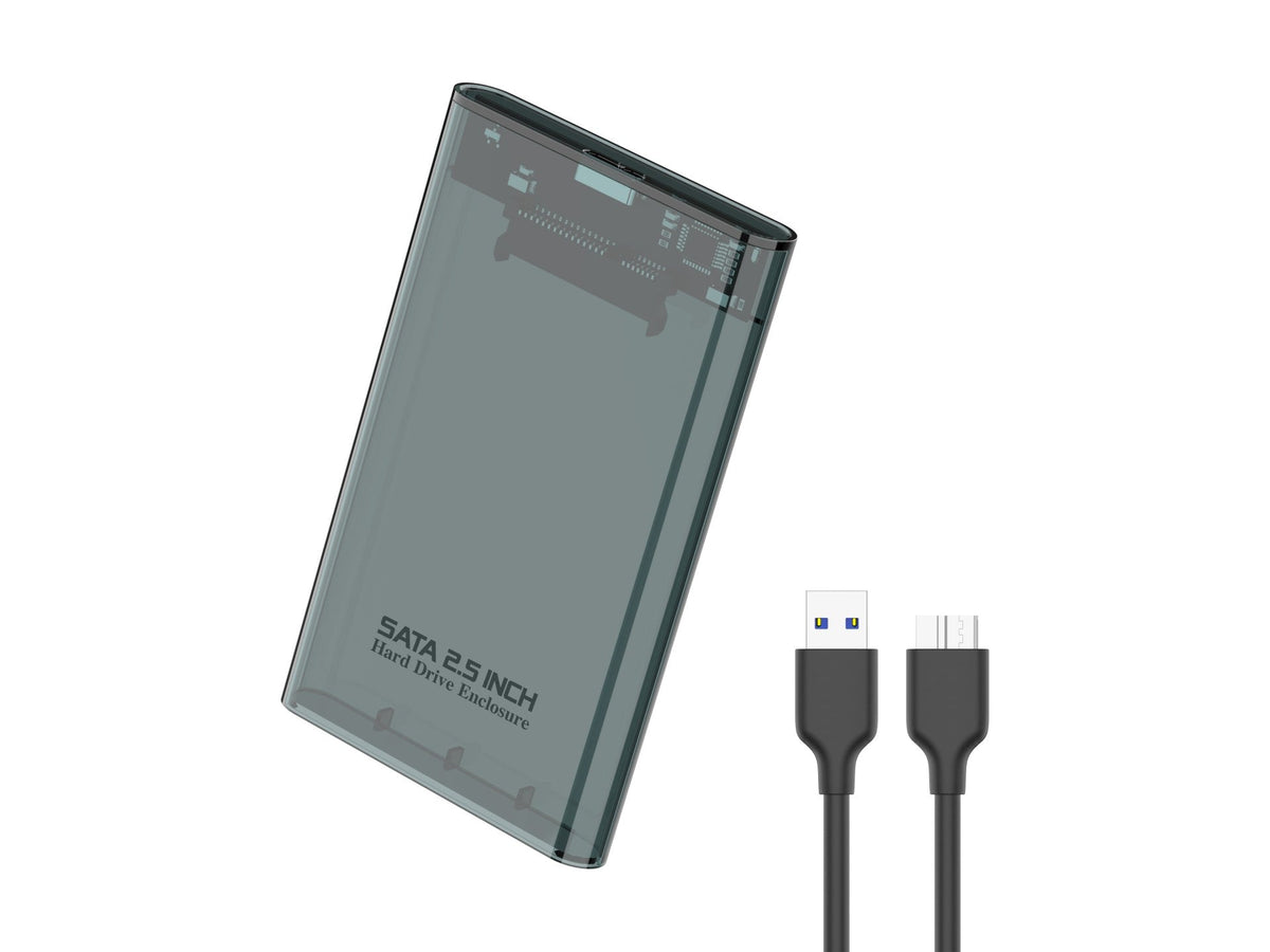 Techancy Estojo Externo  de 2,5" SATA para HDD/SSD Preto MF1300, com USB3.0 de Alta Velocidade, Portátil